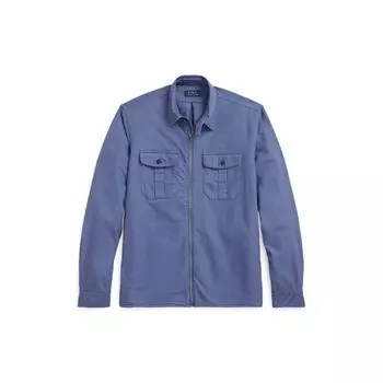 Polo Ralph Lauren однотонная рубашка с передним карманом на молнии мужские рубашки синего цвета MNPOWOV16822715-400 S