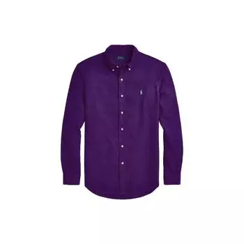 Polo Ralph Lauren Однотонная рубашка с воротником поло, однобортная, с длинным рукавом, мужская, фиолетовая MNPOWOV16823172-500 S