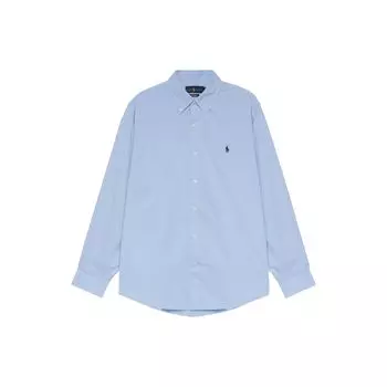 Polo Ralph Lauren Однотонная рубашка с вышитым логотипом на пуговицах и длинным рукавом Мужские рубашки Светло-голубой 710718711-026 L