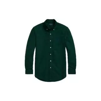 Polo Ralph Lauren однотонная рубашка с вышитым логотипом и длинным рукавом, мужские рубашки, зеленая 710798540003 XL