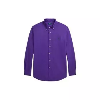 Polo Ralph Lauren однотонная рубашка с вышитым пони-воротником, однобортная рубашка с длинным рукавом, мужские рубашки фиолетового цвета MNPOWOV16823338-500 XL