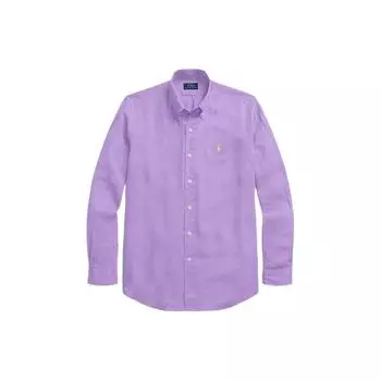 Polo Ralph Lauren однотонная рубашка с вышитым логотипом и заостренным воротником, длинный рукав, мужские рубашки, фиолетовые MNPOWOV16823492-500 L