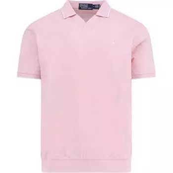 Polo Ralph Lauren Однотонная сетчатая футболка-поло с логотипом и коротким рукавом Мужские топы Розовый 710964535-002 L