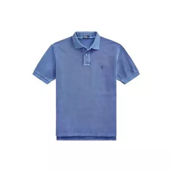 Polo Ralph Lauren однотонная сетчатая рубашка поло с вышитым логотипом и короткими рукавами, мужские топы синего цвета MNPOKNI1N821694-400 XL