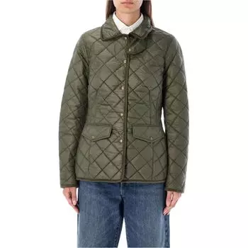 Polo Ralph Lauren однотонная стеганая однобортная куртка с подкладкой, подчеркивающая талию, женские куртки, зеленый цвет 211854764-005 XS