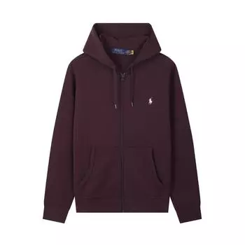 Polo Ralph Lauren однотонная толстовка с капюшоном на молнии с длинным рукавом мужская толстовка красная 710881517-032 S