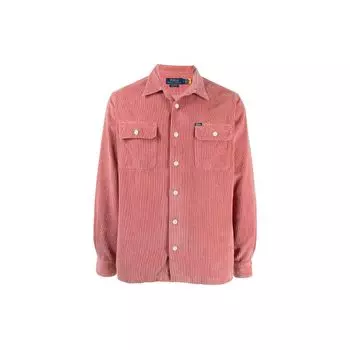 Polo Ralph Lauren Однотонная вельветовая рубашка с длинным рукавом и нагрудным карманом Мужские рубашки розового цвета 710849853-001 XXL