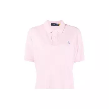 Polo Ralph Lauren Однотонная вышитая футболка-поло с коротким рукавом и микрологотипом Женские топы Розовый 211863280001-001 M