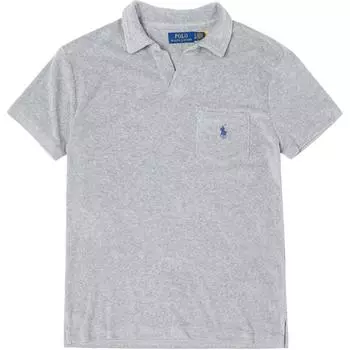 Polo Ralph Lauren однотонная вышитая рубашка-поло с коротким рукавом, мужская, серая 710937319003 M