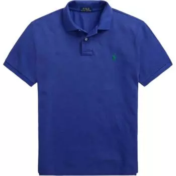 Polo Ralph Lauren однотонная вышитая рубашка поло с коротким рукавом с вышивкой, мужская, синяя MNPOKNI1N821164-401 XS