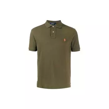 Polo Ralph Lauren однотонная вышитая рубашка-поло с коротким рукавом, мужская, зеленая 710 795080-017 S