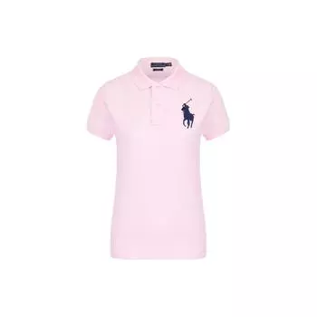 Polo Ralph Lauren однотонная вышитая рубашка-поло с коротким рукавом, женские топы, розового цвета 211505656-081 XS
