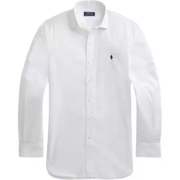 Polo Ralph Lauren однотонная вышитая рубашка с длинным рукавом и логотипом, мужские рубашки белого цвета MNPODSH37620176-100 L
