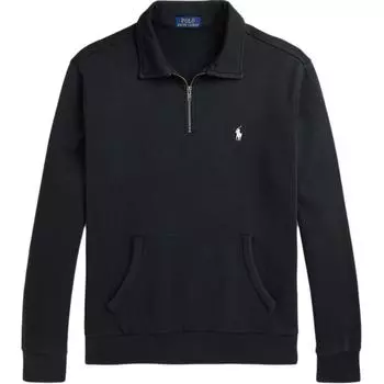 Polo Ralph Lauren однотонная вышитая толстовка с заостренным воротником и длинным рукавом, мужская толстовка черного цвета MNPOKNI16824143-001 S