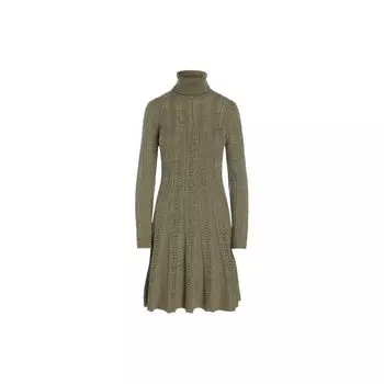 Polo Ralph Lauren однотонное сетчатое трикотажное платье с высоким воротом и длинными рукавами женские платья зеленое WMLRDRSS6820092 XS