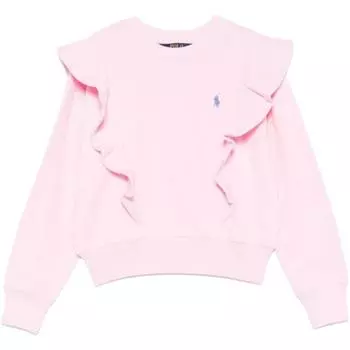 Polo Ralph Lauren Однотонный детский топ с круглым вырезом и длинным рукавом, светло-розовый 313957719-003 XL