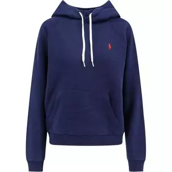 Polo Ralph Lauren Однотонный худи с вышивкой логотипа, пуловер реглан с длинным рукавом, женский свитшот, темно-синий 211943007-002 XS