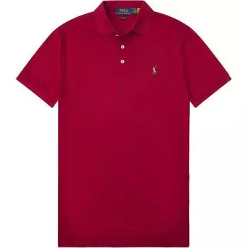 Polo Ralph Lauren однотонный логотип вышитые пуговицы повседневная рубашка поло с коротким рукавом мужские топы бордовый MNPOKNI1N820726-600 S