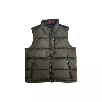 Polo Ralph Lauren однотонный логотип вышитый молния воротник стойка без рукавов пуховик мужской верхняя одежда черный 710735163-003 XL