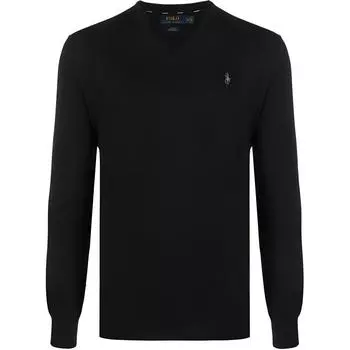 Polo Ralph Lauren однотонный мужской свитер с вышитым логотипом, черный 710670789-003 L