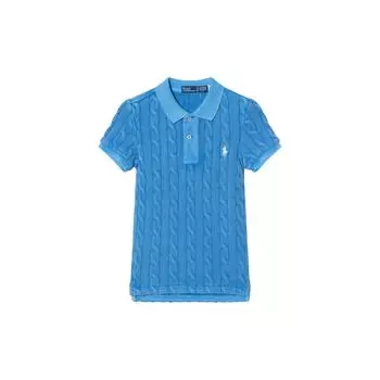 Polo Ralph Lauren однотонный поло с вышитым пони и воротником на пуговицах короткий рукав свитер женский свитер синий 211943010-003 XS