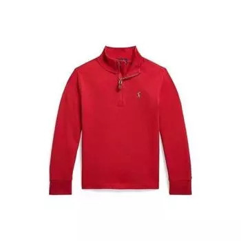 Polo Ralph Lauren однотонный повседневный детский топ с высоким воротом и молнией до половины длины, красный 323898990-005 L