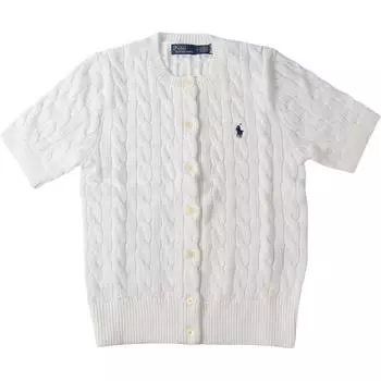 Polo Ralph Lauren Однотонный приталенный топ с коротким рукавом, вязаный, женский, белый 211966720-001 L