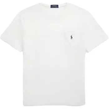 Polo Ralph Lauren Однотонный пуловер Футболка с коротким рукавом Мужской Топы Белый 710964511-002 XXL