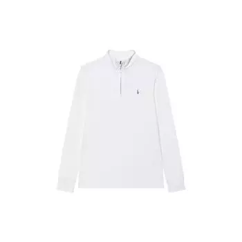 Polo Ralph Lauren Однотонный пуловер с длинным рукавом из хлопкового интерлока на молнии до половины Детские топы Белый 323952436-005 L