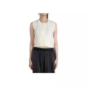 Polo Ralph Lauren Однотонный пуловер с круглым вырезом без рукавов вязаный топ Женские топы Белый 211941553-004 M