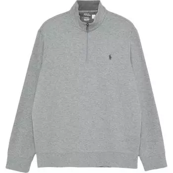 Polo Ralph Lauren Однотонный с вышивкой пони Стойка Свободный Длинный рукав Толстовка Мужская толстовка Серый 710812963-051 XL
