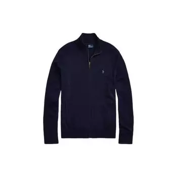 Polo Ralph Lauren однотонный шерстяной свитер на молнии трикотаж мужские свитера темно-синие MNPOSWE16821075-400 XS