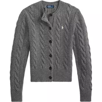 Polo Ralph Lauren Однотонный свитер с кабельной вязкой приталенного кроя с длинным рукавом Женский свитер 211972104-500 XS