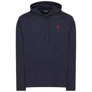 Polo Ralph Lauren однотонный свитер с капюшоном приталенный длинный рукав толстовка мужская темно-синяя 710847203-013 L