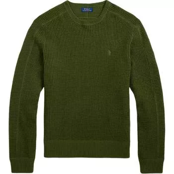 Polo Ralph Lauren однотонный свитер с круглым вырезом и длинными рукавами мужской свитер оливково-зеленый MNPOSWE16822130-301 S