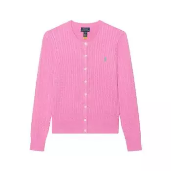 Polo Ralph Lauren однотонный свитер с круглым вырезом и косами, детский свитер, розовый 313543047-077 M