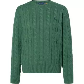 Polo Ralph Lauren Однотонный свитер с круглым вырезом и длинными рукавами Мужской свитер Зеленый 710918998-039 M