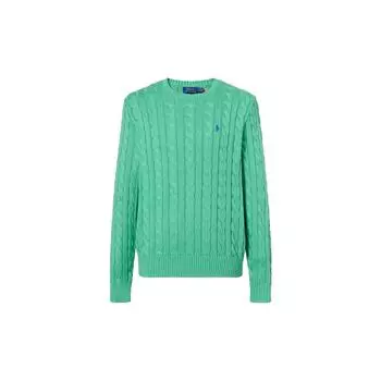 Polo Ralph Lauren однотонный свитер с круглым вырезом в рубчик, мужской свитер, зеленый 710775885-505 M