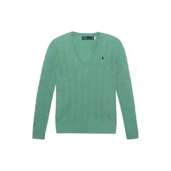 Polo Ralph Lauren однотонный свитер с V-образным вырезом женский свитер зеленый 211910422-012 M