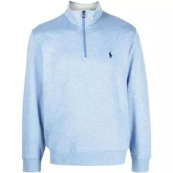 Polo Ralph Lauren однотонный свитер с воротником-стойкой и полумолнией, мужской свитер, синий 710812963-047 S