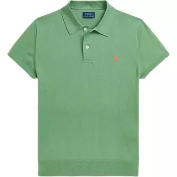 Polo Ralph Lauren однотонный свитер с вышитым маленьким пони, рубашка поло с коротким рукавом, женские топы светло-зеленого цвета WMPOSWENC020930-300 S