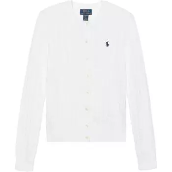 Polo Ralph Lauren Однотонный свитер с вышивкой логотипа, однобортный, с длинным рукавом, детский свитер, белый 313543047-064 L