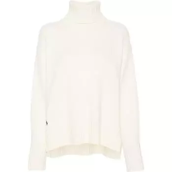 Polo Ralph Lauren однотонный свитер с высоким воротом и боковыми разрезами, длинный рукав, женский свитер, белый 211925147-009 L