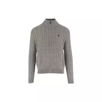 Polo Ralph Lauren однотонный свитер с застежкой-молнией и длинным рукавом, мужской свитер, серый 710899975-002 M