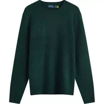 Polo Ralph Lauren однотонный свитер свободного кроя с круглым вырезом и длинными рукавами, мужской свитер, зеленый 710918805-505 S