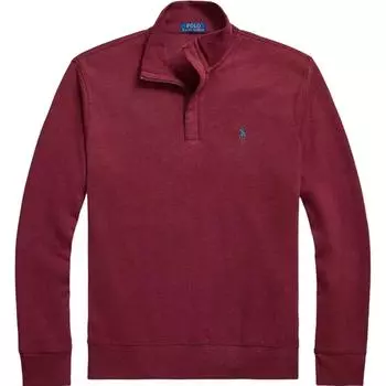 Polo Ralph Lauren Однотонный свитшот с длинным рукавом на молнии до половины и вышивкой логотипа Мужской свитшот Бордовый 710890534-024 L