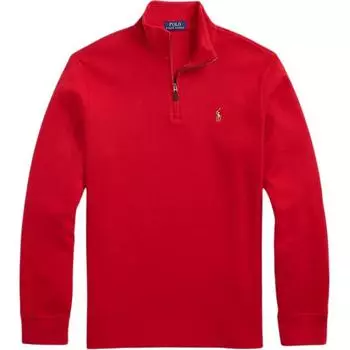 Polo Ralph Lauren Однотонный свитшот с длинным рукавом на молнии до середины для мужчин красный 710877001-013 XS