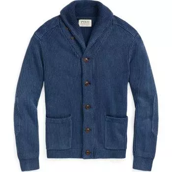 Polo Ralph Lauren Однотонный Свободный Крой Однобортный Вязаный Свитер с Длинным Рукавом Мужской свитер Синий MNPOSWE16821354-410 L