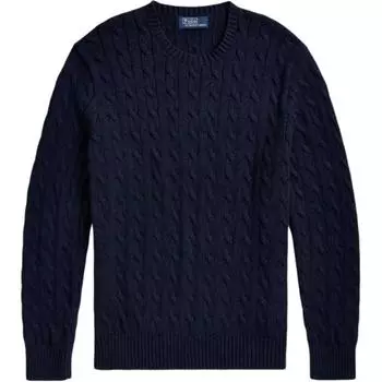 Polo Ralph Lauren Однотонный трикотажный свитер с круглым вырезом и длинным рукавом Мужской свитер Синий 710961151-005 M