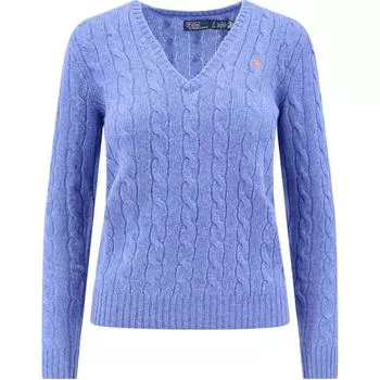 Polo Ralph Lauren однотонный вязаный кашемировый свитер с V-образным вырезом и длинными рукавами, женский свитер, синий 211910422-020 XS